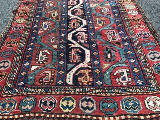 ANTIQUE CAUCASIAN KAZAK RUG 3’ X 5’ 6” 19th C. 3