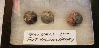 3 Antique Lead Balls Excavated From Fort William Henry
