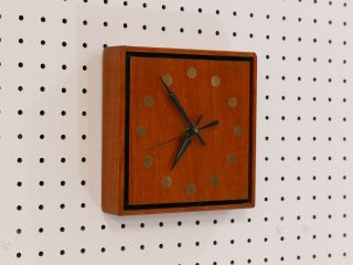 Mid - Century Teak Stilecraft Wall/desk Clock George Nelson Umanoff Vintage Eames