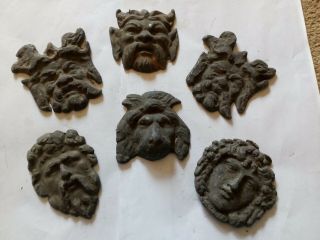 Unusual Arthicectural Solid Metal Gothic Style Mysterious Faces