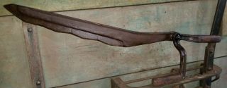 Antique Hay Saw / Knife with Wood Handles - Vintage Farm Tool Rustic Decor 2