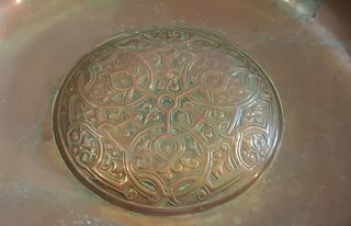 Copper & brass vintage Victorian antique alms dish / bowl / plate 5