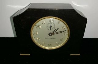 Vintage Seth Thomas Catalin Art Deco Wind Up Alarm Desk Clock Swirl