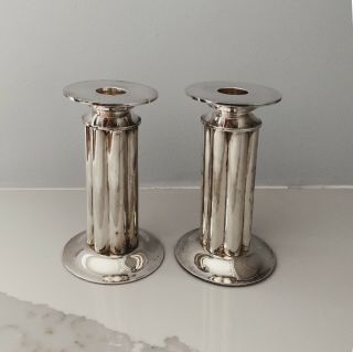 Swid Powell Candlestick Silverplate Made In Italy