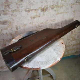 Antique Leather Gun Case Leg Of Mutton Travel Case Bag Shooting Game Keeper