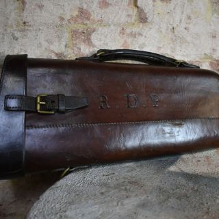 Antique Leather Gun Case Leg of Mutton Travel Case Bag Shooting Game Keeper 3