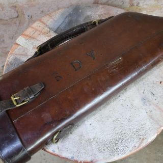Antique Leather Gun Case Leg of Mutton Travel Case Bag Shooting Game Keeper 6