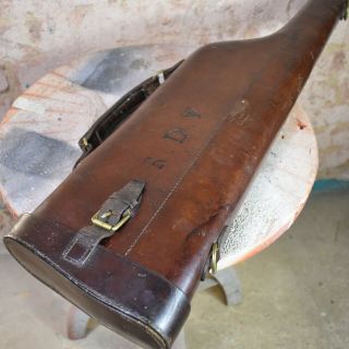 Antique Leather Gun Case Leg of Mutton Travel Case Bag Shooting Game Keeper 7