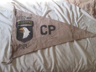 Wwii Us Army 101 St Airborne Division Command Post 502 Nd P.  I.  R.  Banner Flag
