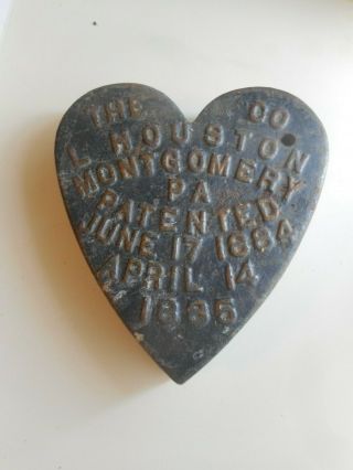 Rare Antique Heart Shaped Windmill Weight.  Houston Co.  Heart Windmill Weight