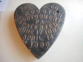 Rare antique Heart shaped Windmill Weight.  Houston CO.  Heart Windmill Weight 6
