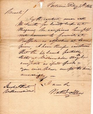 1814,  War Of 1812,  Batavia,  York,  Niagra Frontier,  Nathaniel Allen Signed