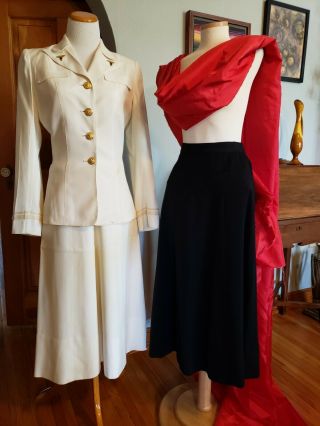 Womens Navy Nurse Uniform Army Korean War Era,  Post Wwii,  35 " Bust,  Extra Skirt