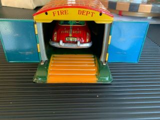 Very Rare 1950’s Collectors Alps Automatic Four Alarm Fire House With Car