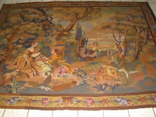 Antique French Aubusson Hand Made Tapestry B - 7461