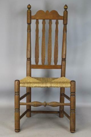 Rare 18th C Deerfield Ma Bannister Back Chair Bold Early Form Old Dry Surface