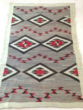 An Authentic Native American Navajo Rug Rear Size