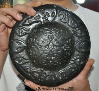 Hongshan Culture Meteorite Iron Black Magnet Skeleton Skull Human Pattern Statue