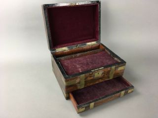 19th c.  Antique English Campaign Chest Gentleman’s Jewelry Box 11