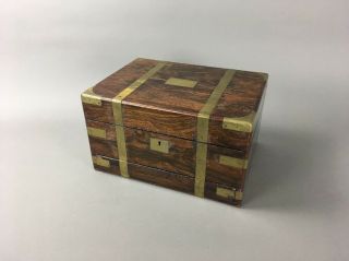 19th c.  Antique English Campaign Chest Gentleman’s Jewelry Box 12