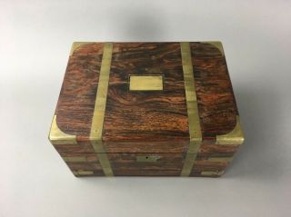 19th c.  Antique English Campaign Chest Gentleman’s Jewelry Box 2