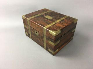 19th c.  Antique English Campaign Chest Gentleman’s Jewelry Box 3