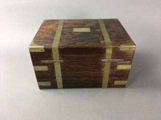 19th c.  Antique English Campaign Chest Gentleman’s Jewelry Box 4