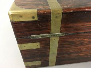 19th c.  Antique English Campaign Chest Gentleman’s Jewelry Box 5