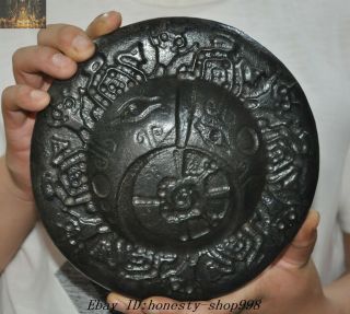Hongshan Culture Meteorite Iron Black Magnet Skeleton Eye Human Pattern Statue