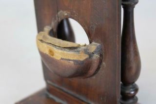 A VERY RARE 18TH C QUEEN ANNE WATCH HUTCH OR HOLDER OLD SURFACE SCROLLED CREST 10