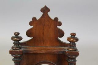 A VERY RARE 18TH C QUEEN ANNE WATCH HUTCH OR HOLDER OLD SURFACE SCROLLED CREST 5