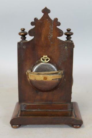 A VERY RARE 18TH C QUEEN ANNE WATCH HUTCH OR HOLDER OLD SURFACE SCROLLED CREST 9
