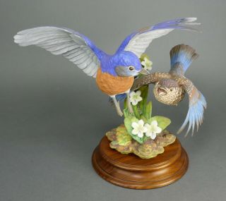 Fine Vtg German Bisque Porcelain Hutschenreuther G.  Granget Blue Bird Sculpture