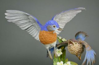 Fine Vtg German Bisque Porcelain Hutschenreuther G.  Granget Blue Bird Sculpture 3