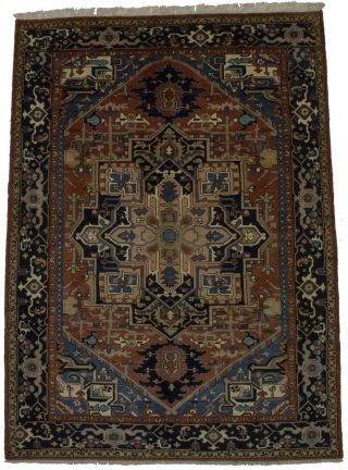 Geometric Design Vintage Heriz 7x10 Persian Area Rug Oriental Home Décor Carpet