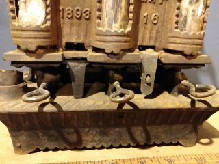Antique Daisy 1893 Cast Iron Sad Heater Stove Mica Windows No3 3 No.  3 4