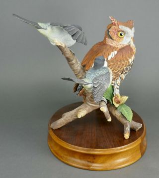 Fine Vtg German Bisque Porcelain Hutschenreuther G.  Granget Owl Bird Sculpture 6