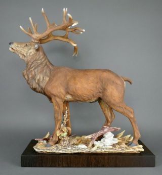 Fine Vtg German Bisque Porcelain Hutschenreuther G.  Granget Stag Deer Sculpture