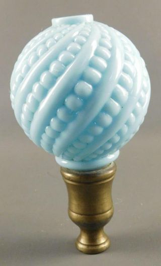 Large Antique Staircase Banister Newel Post Finial Victorian Blue Glass 7  High