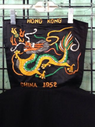 Navy Cracker Jack Uniform Top W Liberty Patch,  Embroidered Dragon 1952 Hong Kong