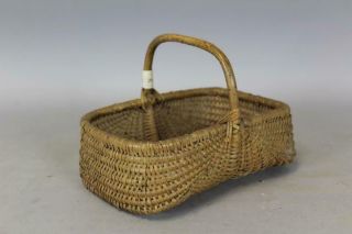 A Fantastic 19th C Shaker Style One Handle Basket In The Best Untouched Surface