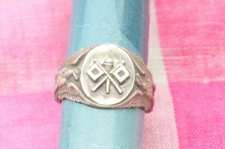 Vintage Sterling Silver Us Army Signal Corps Ring S - 10.  158