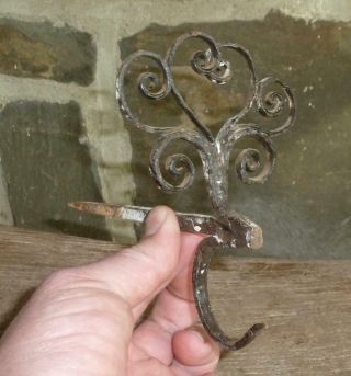 Antique 18th Century Iron Betty Lamp Lantern Hook Spike Fine Early Piece Aafa