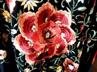 Gorgeous Antique Embroidered Chinese Silk Piano Shawl 17 