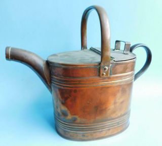 Antique English Solid Copper Joseph Sankey & Sons Watering Can 1900s