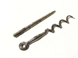 Antique Georgian Polished Steel Peg & Worm Travel Corkscrew 3