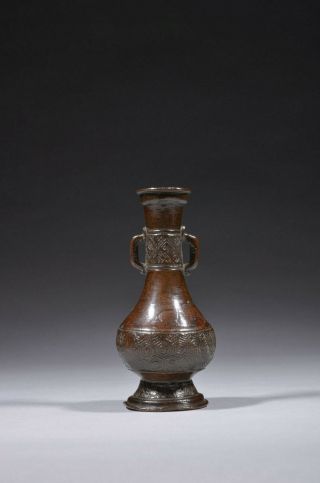 Antique Chinese bronze vase for incense tools,  Ming dynasty 3