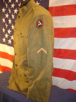 Wwi U.  S.  1912 [1917 Spec] Wool Service Coat W 3rd Army Patch,  Size 40