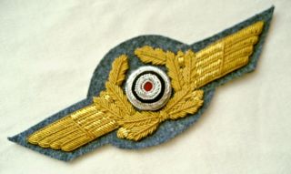 Wwii German Luftwaffe Generals Visor Wing Wreath Cockade Insignia Gold Bullion