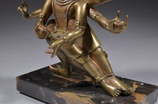 Antique Sino - Tibetan bronze figure of Mahakala 8